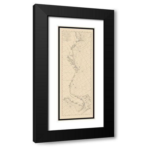 Cape Cod To Havannah - Moore 1784 Black Modern Wood Framed Art Print with Double Matting by Moore