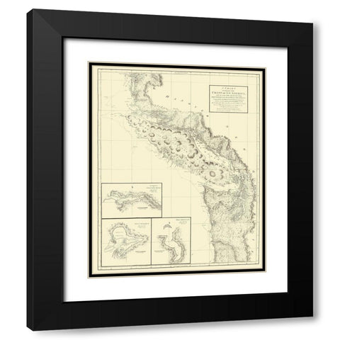 Northwest American Coast - Robinson 1798 Black Modern Wood Framed Art Print with Double Matting by Robinson
