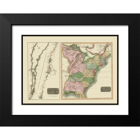 Saint Laurence River United States Canada Black Modern Wood Framed Art Print with Double Matting by Thomson