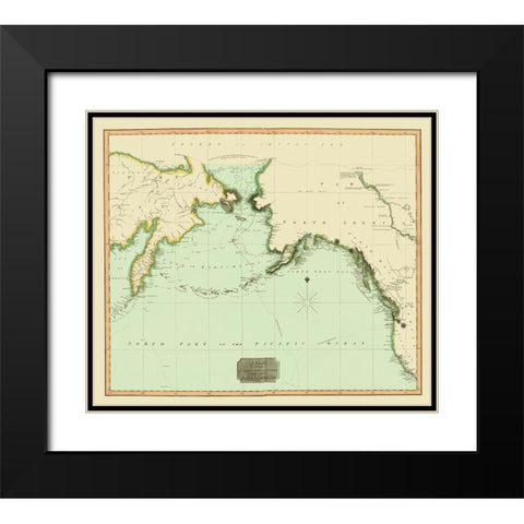 Northwest Passage between Asia America Black Modern Wood Framed Art Print with Double Matting by Thomson