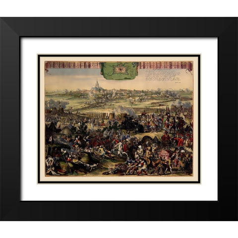 Naarden Siege Picture Netherlands - DeHooghe 1673 Black Modern Wood Framed Art Print with Double Matting by De Hooghe