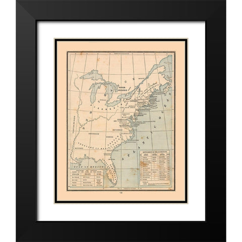South Eastern North America United States Canada Black Modern Wood Framed Art Print with Double Matting by Cram