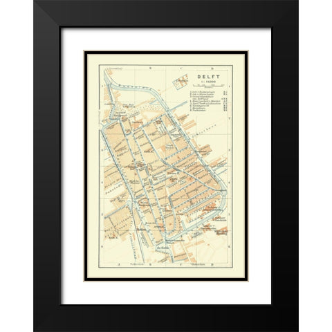 Europe Delft Netherlands - Baedeker 1910 Black Modern Wood Framed Art Print with Double Matting by Baedeker