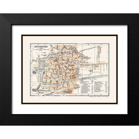 Europe Leeuwarden Netherlands - Baedeker 1910 Black Modern Wood Framed Art Print with Double Matting by Baedeker