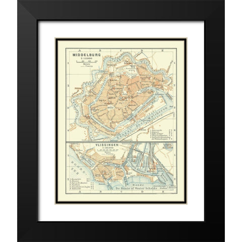 Europe Middelburg Vlissingen Netherlands Black Modern Wood Framed Art Print with Double Matting by Baedeker