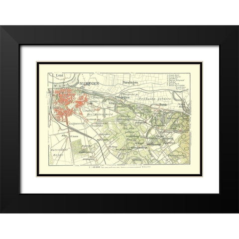 Southern Netherlands Europe - Baedeker 1910 Black Modern Wood Framed Art Print with Double Matting by Baedeker