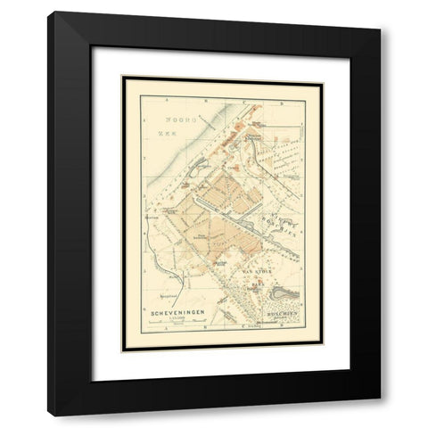 Europe Scheveningen Netherlands - Baedeker 1910 Black Modern Wood Framed Art Print with Double Matting by Baedeker