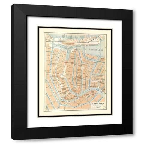 Europe Amsterdam Netherlands - Baedeker 1910 Black Modern Wood Framed Art Print with Double Matting by Baedeker