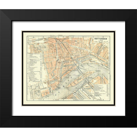 Europe Rotterdam Netherlands - Baedeker 1910 Black Modern Wood Framed Art Print with Double Matting by Baedeker