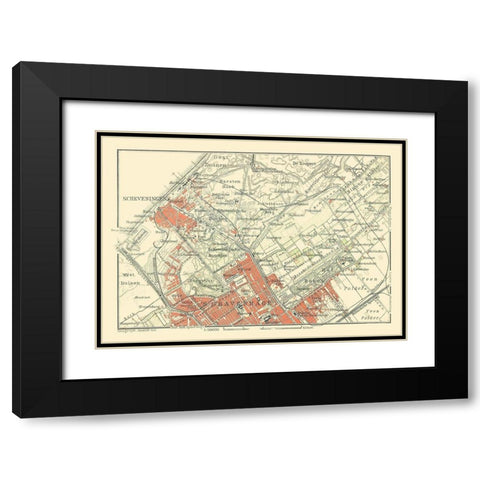 Europe The Hague Scheveningen Netherlands Black Modern Wood Framed Art Print with Double Matting by Baedeker