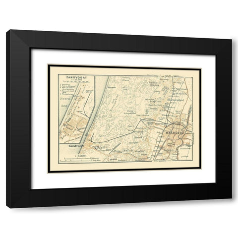 Europe Zandvoort Haarlem Netherlands Black Modern Wood Framed Art Print with Double Matting by Baedeker