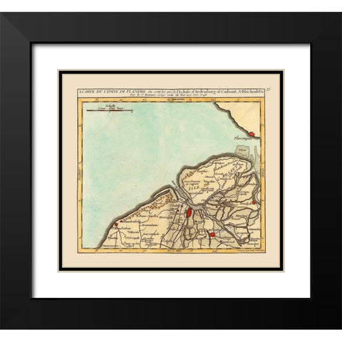 Sluis Environs Netherlands - Robert 1748  Black Modern Wood Framed Art Print with Double Matting by Robert