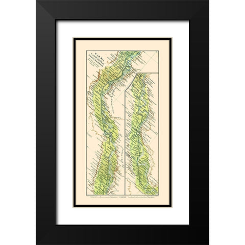 Nile Abu Qurqas Nagaa Hammadi Egypt - Baedeker Black Modern Wood Framed Art Print with Double Matting by Baedeker