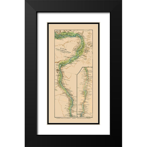 Nile Nagaa Hammadi Aswan Egypt - Baedeker 1913 Black Modern Wood Framed Art Print with Double Matting by Baedeker