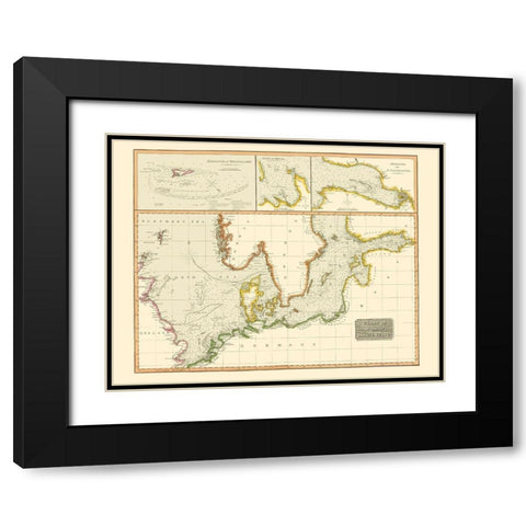 Scandinavia North Baltic Seas Nautical Black Modern Wood Framed Art Print with Double Matting by Thomson