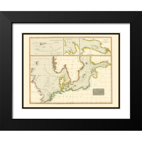 Scandinavia North Baltic Seas Nautical Black Modern Wood Framed Art Print with Double Matting by Thomson