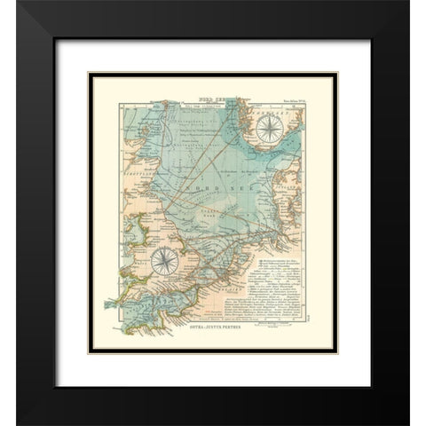 Europe North Sea - Perthes 1914 Black Modern Wood Framed Art Print with Double Matting by Perthes
