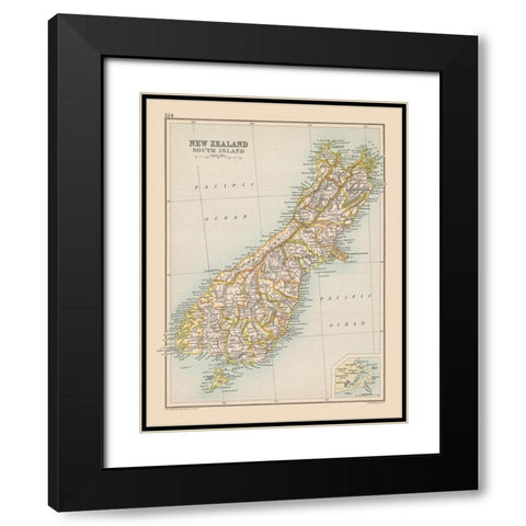 South Island New Zealand Oceania - Bartholomew Black Modern Wood Framed Art Print with Double Matting by Bartholomew