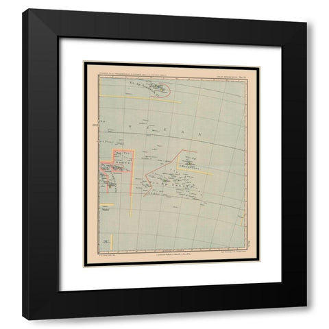 Oceania Samoa Tahiti - Streit 1913 Black Modern Wood Framed Art Print with Double Matting by Streit