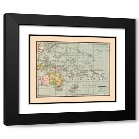 Oceania - Cram 1888 Black Modern Wood Framed Art Print with Double Matting by Cram