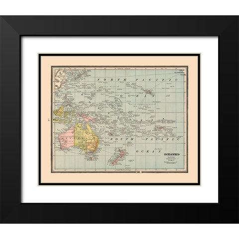 Oceania - Cram 1888 Black Modern Wood Framed Art Print with Double Matting by Cram