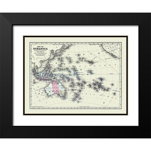 Oceania - Mitchell 1877 Black Modern Wood Framed Art Print with Double Matting by Mitchell