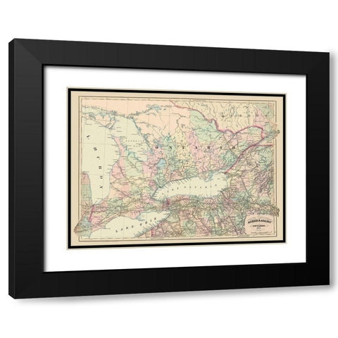 Ontario Canada - Asher 1874 Black Modern Wood Framed Art Print with Double Matting by Asher