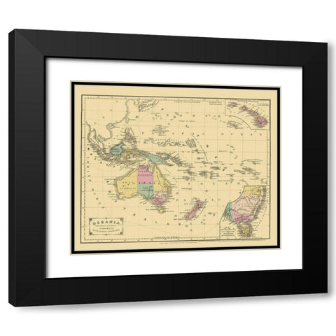 Pacific Oceania - Appleton 1856 Black Modern Wood Framed Art Print with Double Matting by Appleton