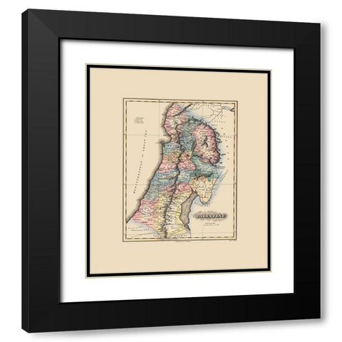 Palestine Israel - Lucas 1823 Black Modern Wood Framed Art Print with Double Matting by Lucas