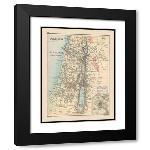 Middle East Palestine Elevation Israel Black Modern Wood Framed Art Print with Double Matting by Bartholomew