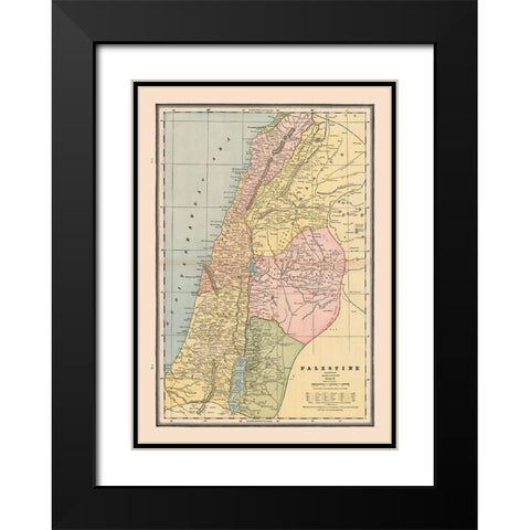 Middle East Palestine Israel - Cram 1888 Black Modern Wood Framed Art Print with Double Matting by Cram