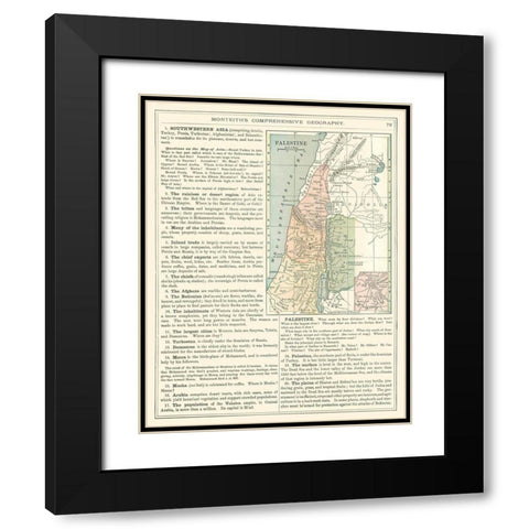 Middle East Palestine Israel - Monteith 1882 Black Modern Wood Framed Art Print with Double Matting by Monteith