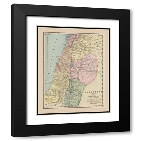 Middle East Palestine Israel - Cram 1892 Black Modern Wood Framed Art Print with Double Matting by Cram