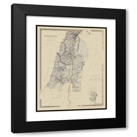 Middle East Palestine Israel - Chapman 1830 Black Modern Wood Framed Art Print with Double Matting by Chapman
