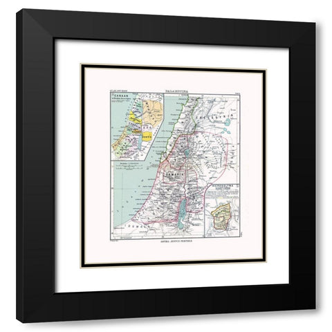 Middle East Palestine Israel - Perthes 1896 Black Modern Wood Framed Art Print with Double Matting by Perthes