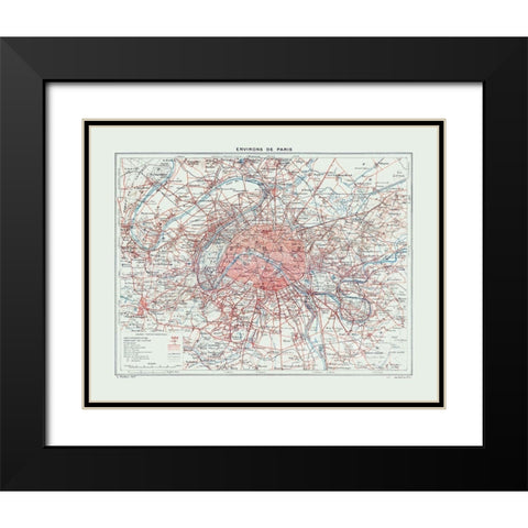 Europe Paris France - Colton 1921 Black Modern Wood Framed Art Print with Double Matting by Colton