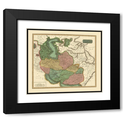 Middle East Persia - Thomson 1817 Black Modern Wood Framed Art Print with Double Matting by Thomson