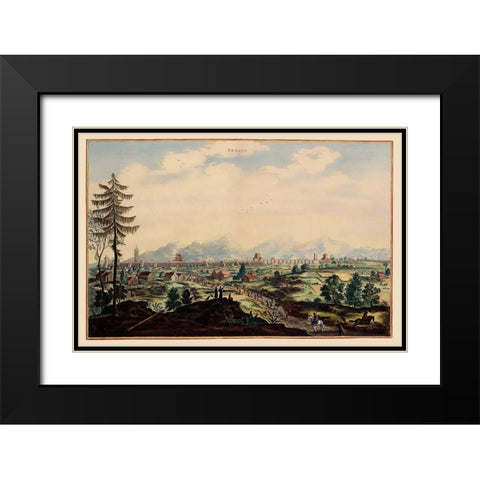 Peking China Picture - Nieuhoff 1655 Black Modern Wood Framed Art Print with Double Matting by Nieuhoff