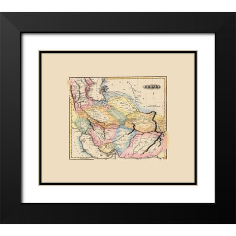 Middle East Persia - Lucas 1823 Black Modern Wood Framed Art Print with Double Matting by Lucas
