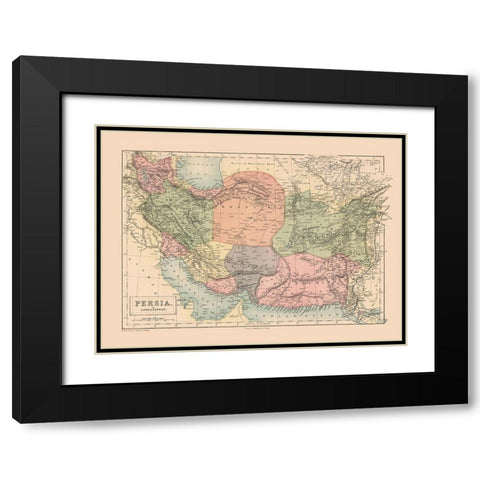 Middle East Persia Afghanistan - Black 1867 Black Modern Wood Framed Art Print with Double Matting by Black