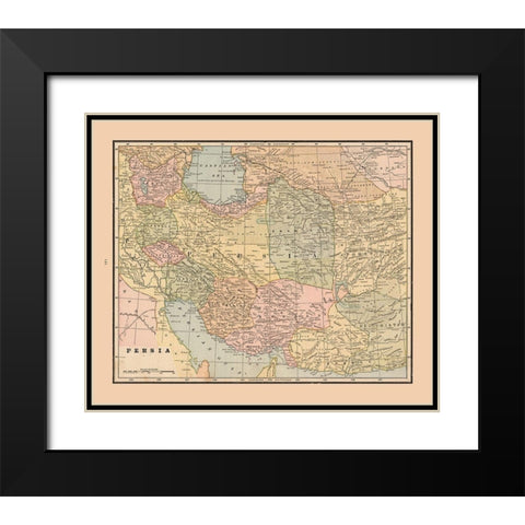 Middle East Persia - Cram 1888 Black Modern Wood Framed Art Print with Double Matting by Cram