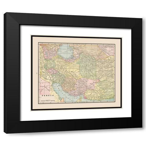 Middle East Persia - Cram 1892 Black Modern Wood Framed Art Print with Double Matting by Cram