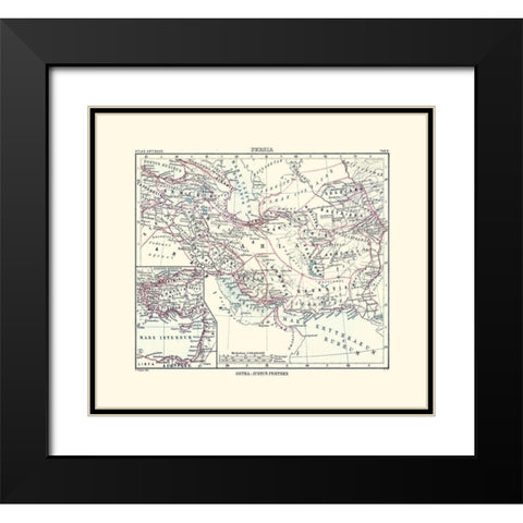 Middle East Persia - Perthes 1896 Black Modern Wood Framed Art Print with Double Matting by Perthes