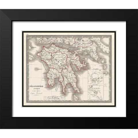 Europe Peloponnesus Peninsula Greece - Monin 1839 Black Modern Wood Framed Art Print with Double Matting by Monin