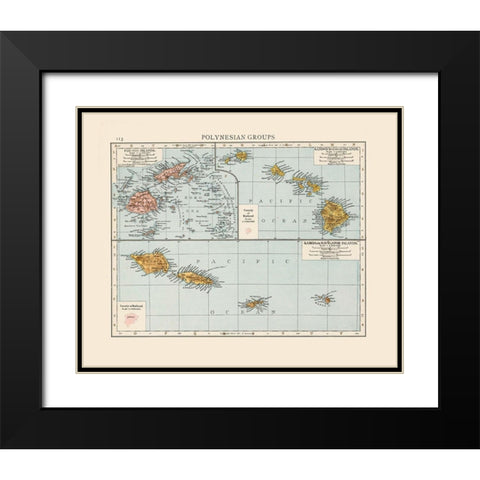 Polynesian Islands Oceania  Black Modern Wood Framed Art Print with Double Matting by Unknown