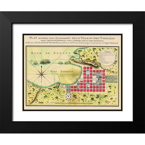 Caribbean Port Napoleon Dominican Republic Black Modern Wood Framed Art Print with Double Matting by Bron