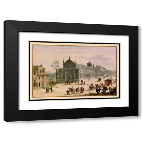 Popes Palace Rome Picture Italy - Visscher 1681 Black Modern Wood Framed Art Print with Double Matting by Visscher
