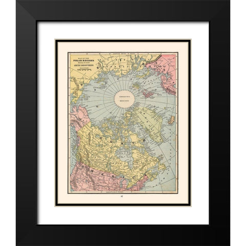 Polar Regions Arctic Discoveries - Cram 1888 Black Modern Wood Framed Art Print with Double Matting by Cram