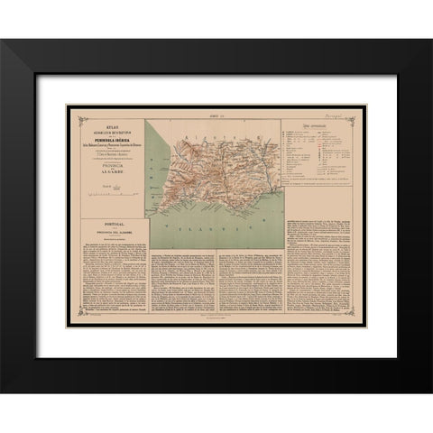 Europe Algarve Province Portugal - Valverde 1880 Black Modern Wood Framed Art Print with Double Matting by Valverde