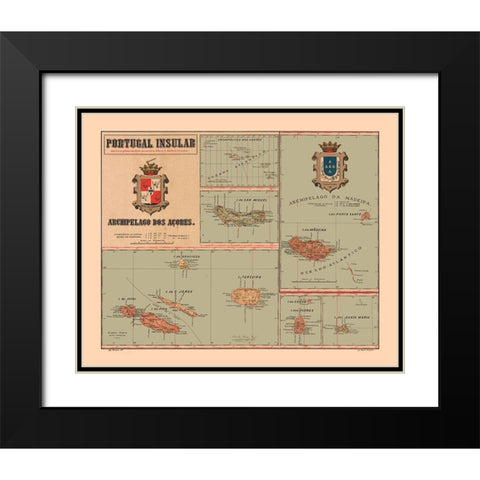 Europe Portugal Insular Azores - Martine 1904 Black Modern Wood Framed Art Print with Double Matting by Martine